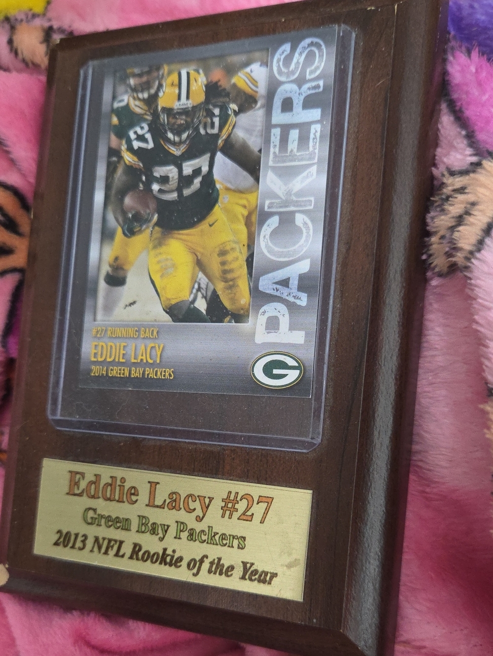 Green Bay Packers Eddie Lacy #27 Plaque - Brown and Gold
